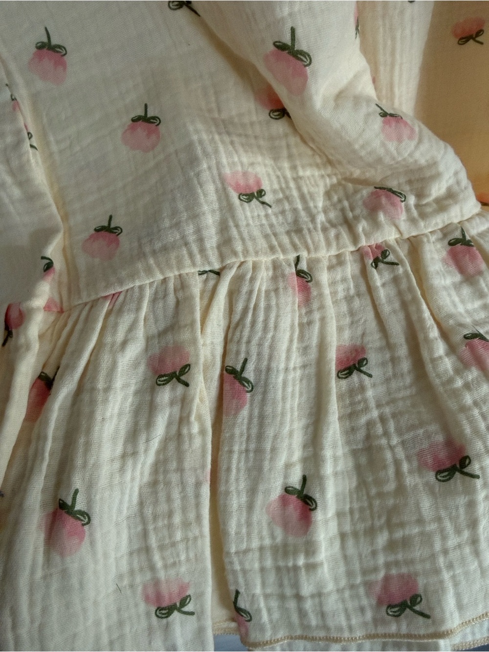 Sleeveless Cream Sundress with Pink Floral Print - Picture 3 of 6